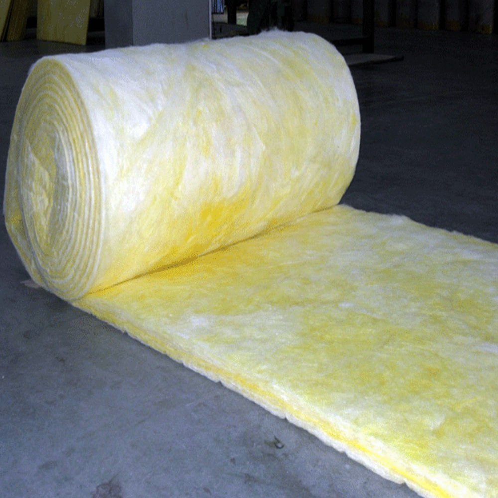 Close-up of unrolled Glass Wool Insulation showing the fine glass-fibre texture.