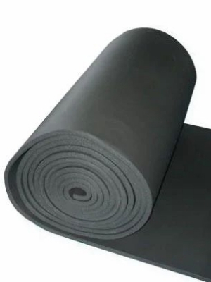 A roll of closed-cell XLPE foam insulation, partially unrolled to show the foam material.